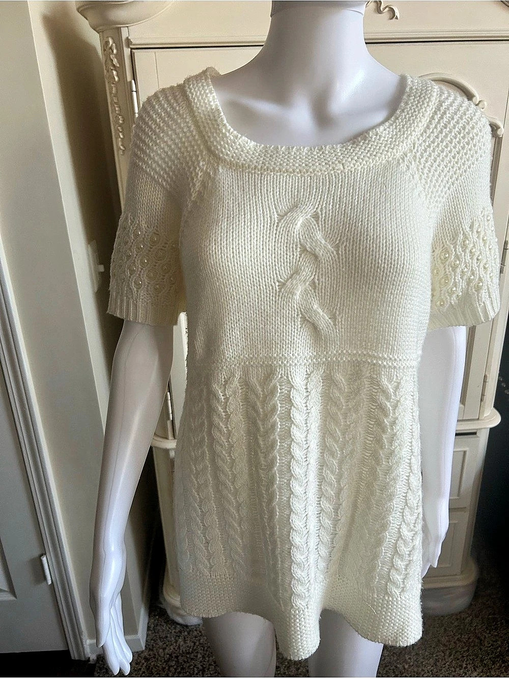 White Knit Mini Dress Like New